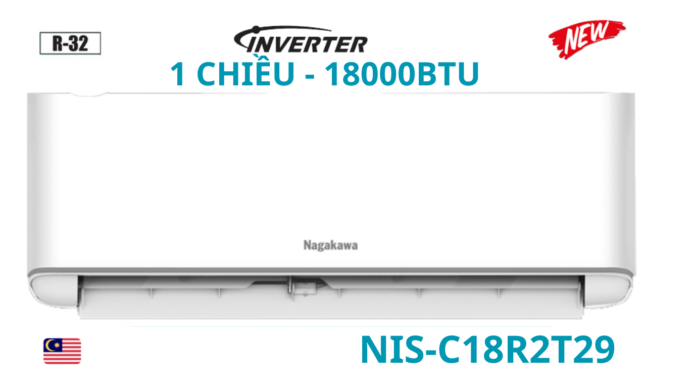 Điều hòa Nagakawa 18000BTU 1 chiều inverter