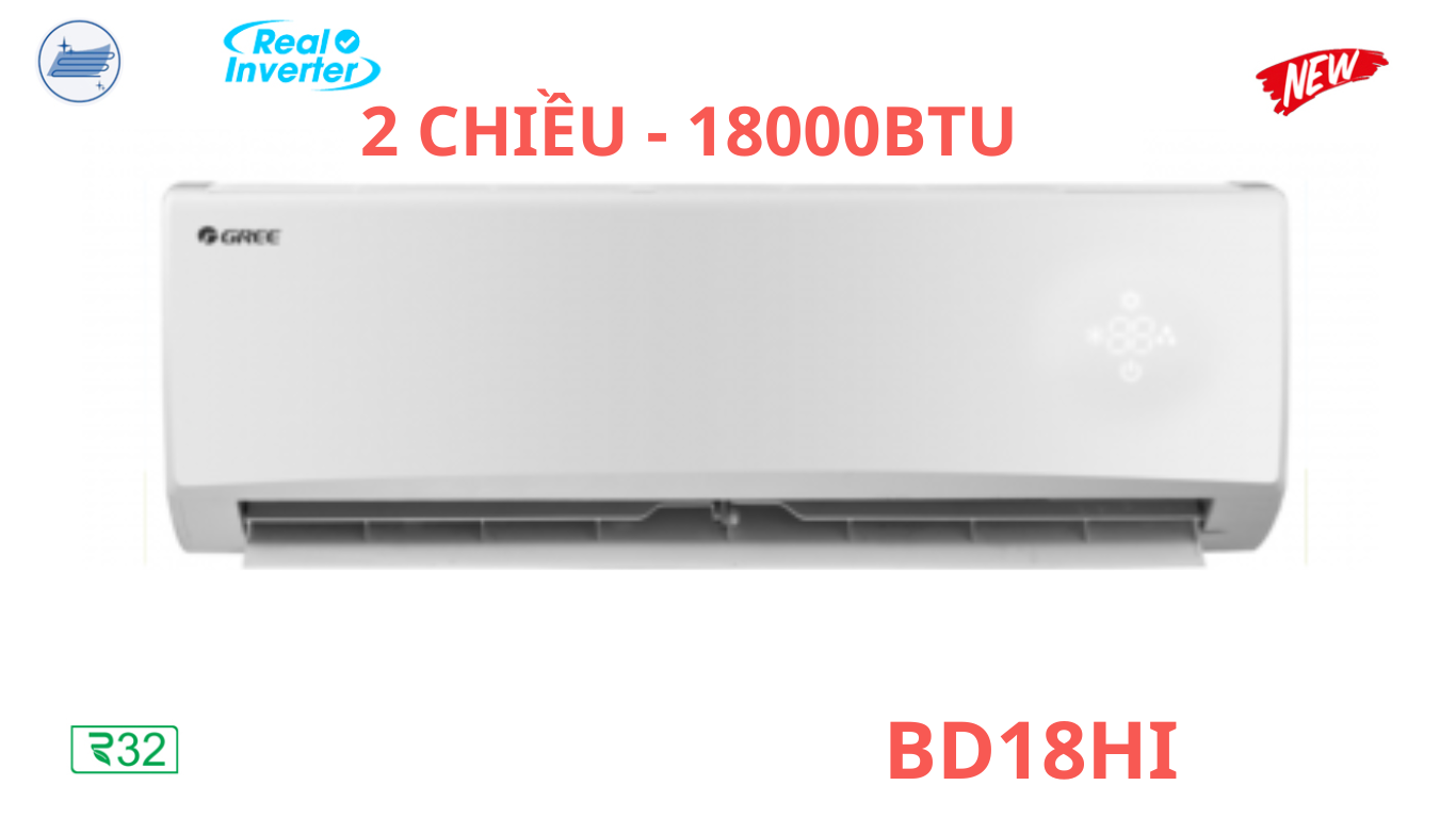 Điều hòa Gree 18000BTU 2 chiều inverter