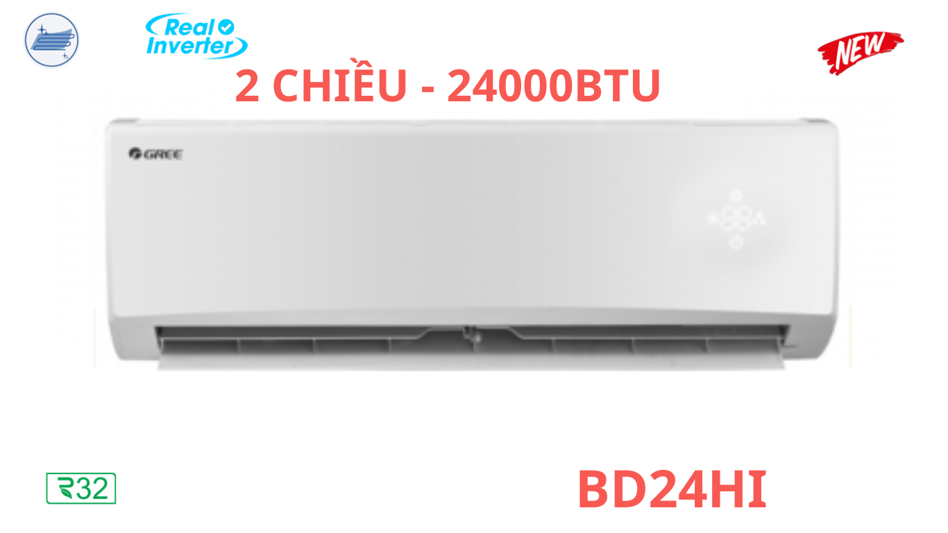 Điều hòa Gree 2 chiều 24000BTU inverter