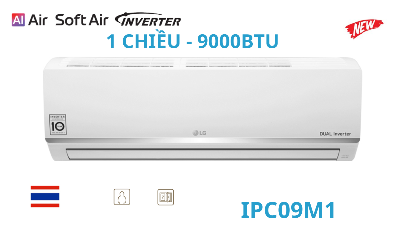 Điều hòa LG 1 chiều 9.000BTU inverter