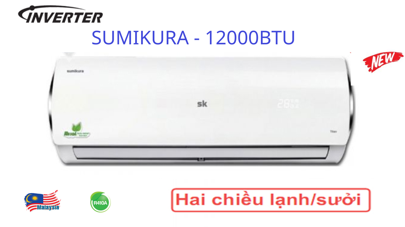 Điều hoà Sumikura 2 chiều 12000BTU inverter