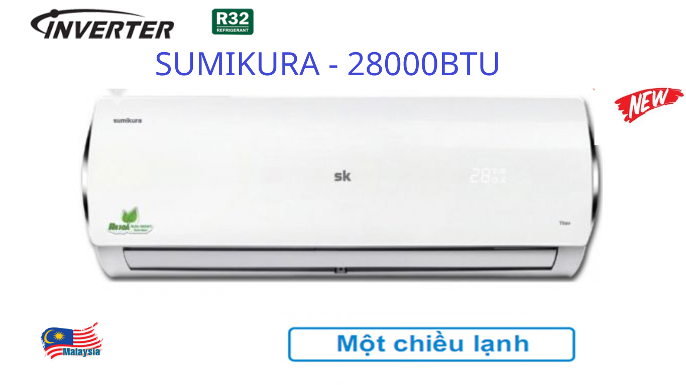 Điều hoà Sumikura 1 chiều 28000BTU